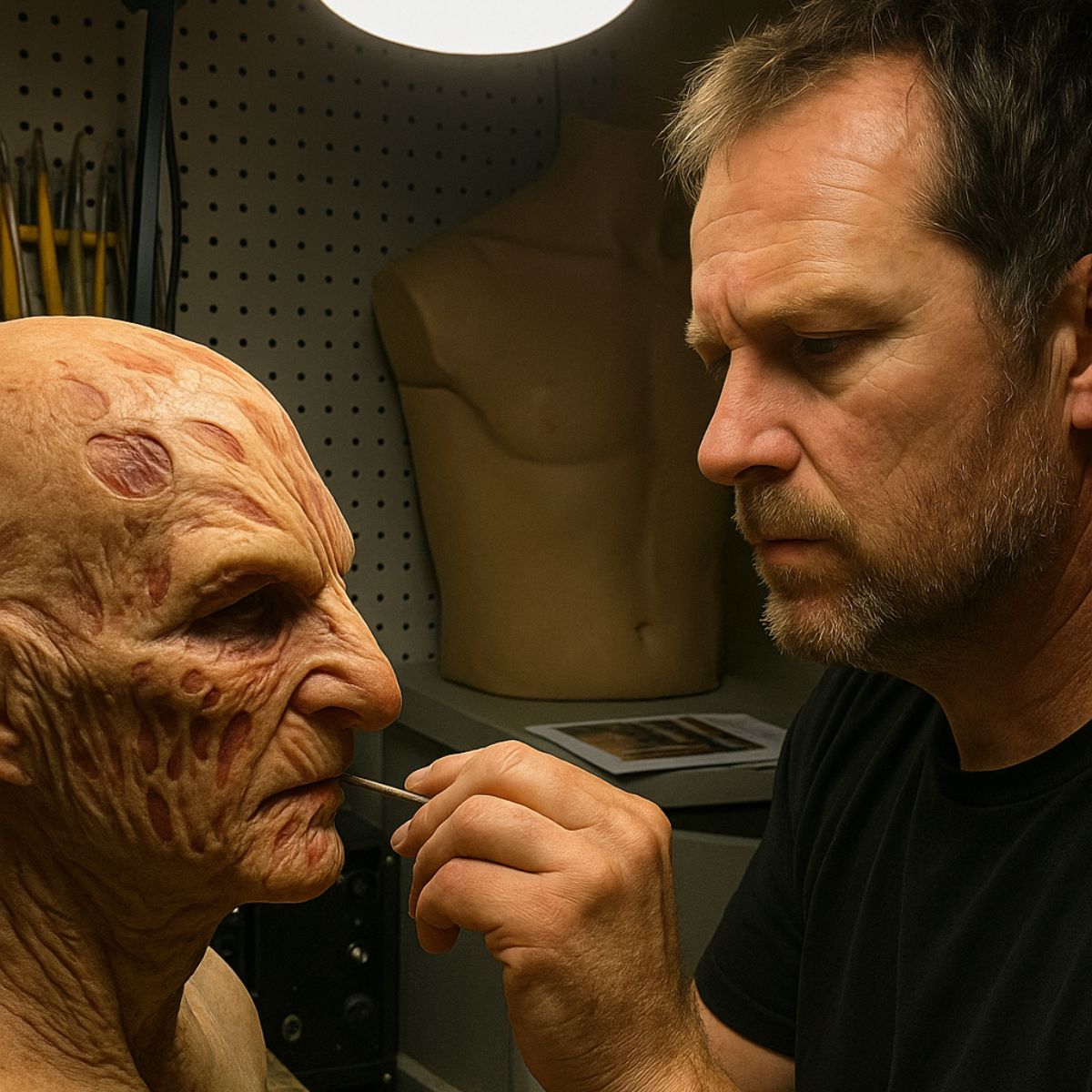 Realistic Freddy Krueger Mask Sculpted by FX Artist in The Terror Lab Workshop.