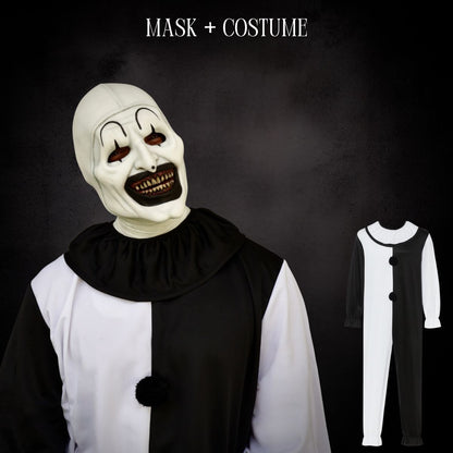 Mask and costume Art The Clown set with a dark background