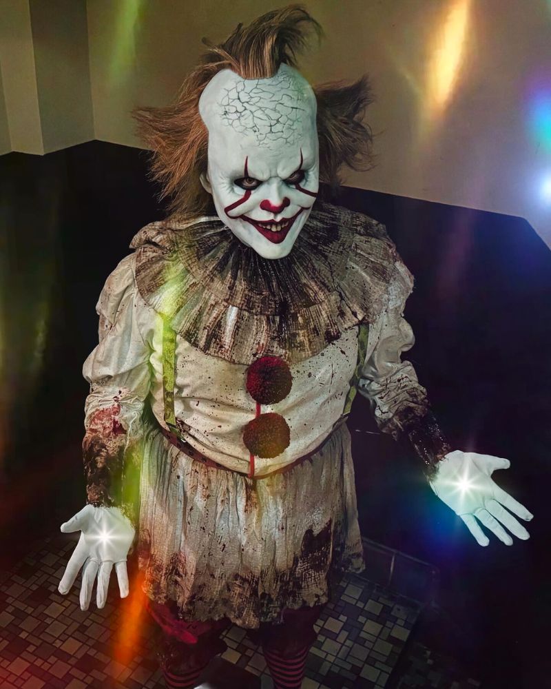 Terrifying Pennywise clown costume at horror-themed Halloween party — The Terror Lab